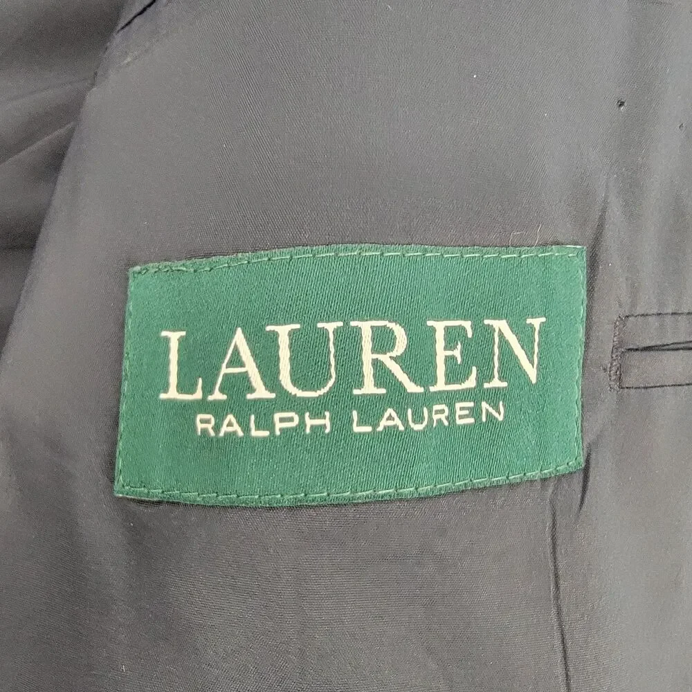 Lauren Ralph Lauren Mens 46R Navy Blue 100% Wool 1-Vent Gold Buttons Sport Coat